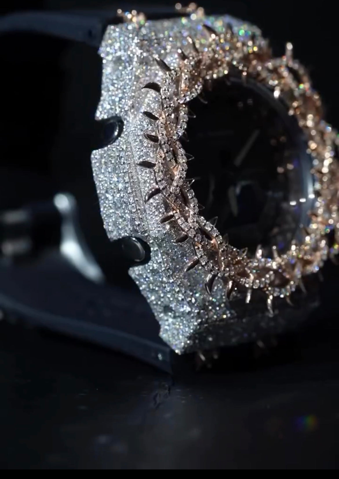 Iced out GShock&black band