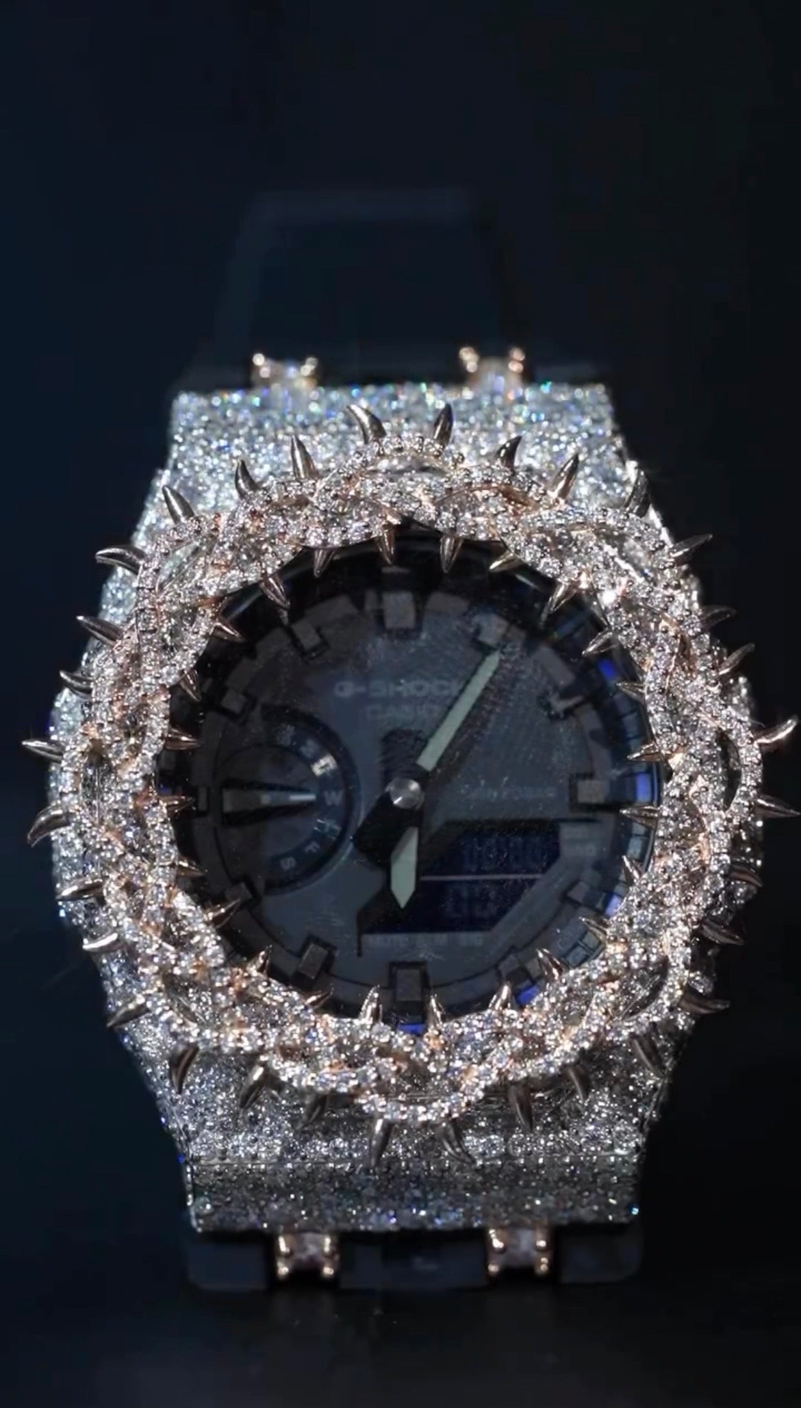 Iced out GShock&black band