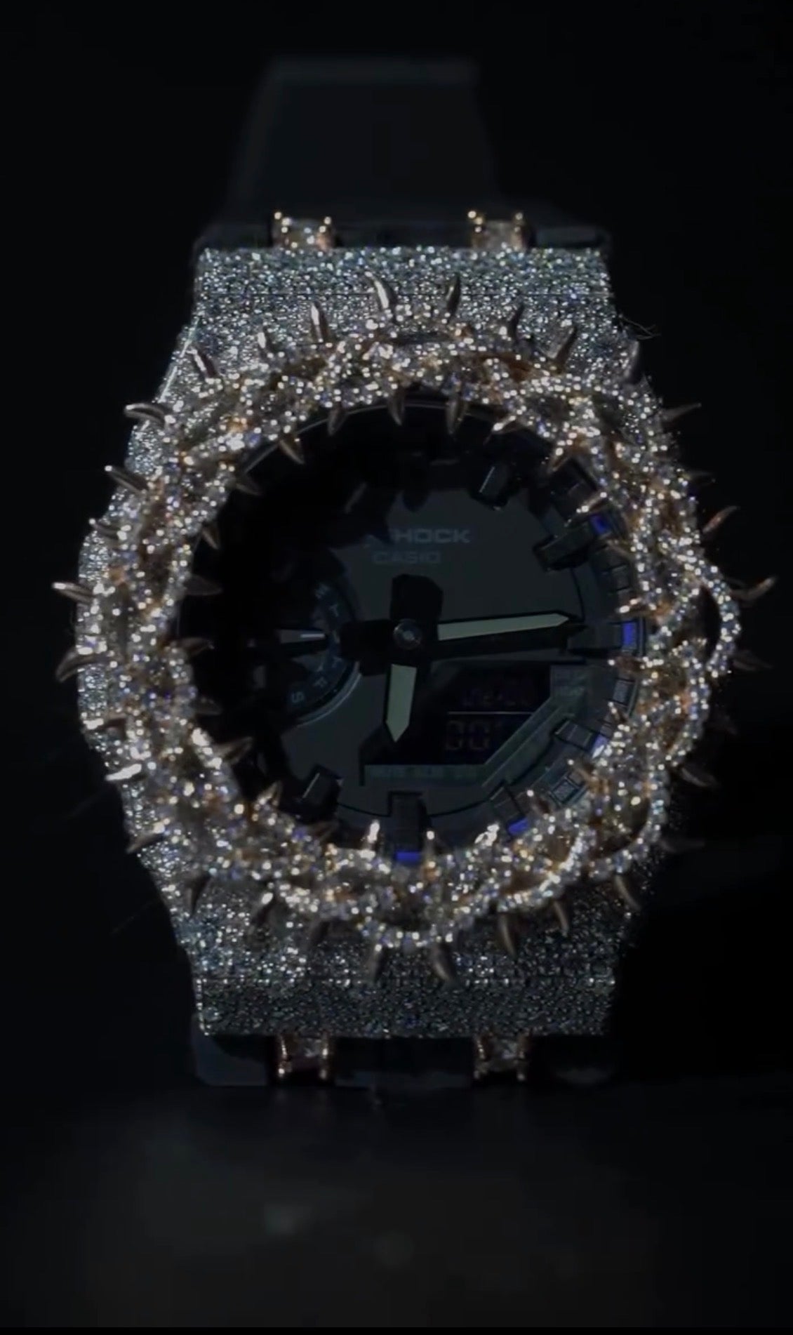 Iced out GShock&black band