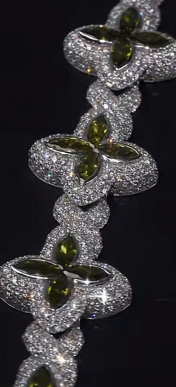 19mm Marquise cut Infinity Link bracelet .925 silver