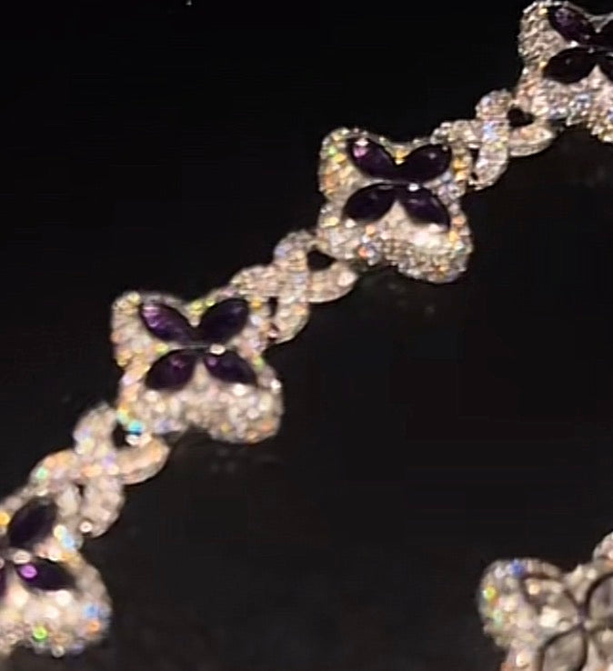 19mm Marquise cut Infinity Link bracelet .925 silver