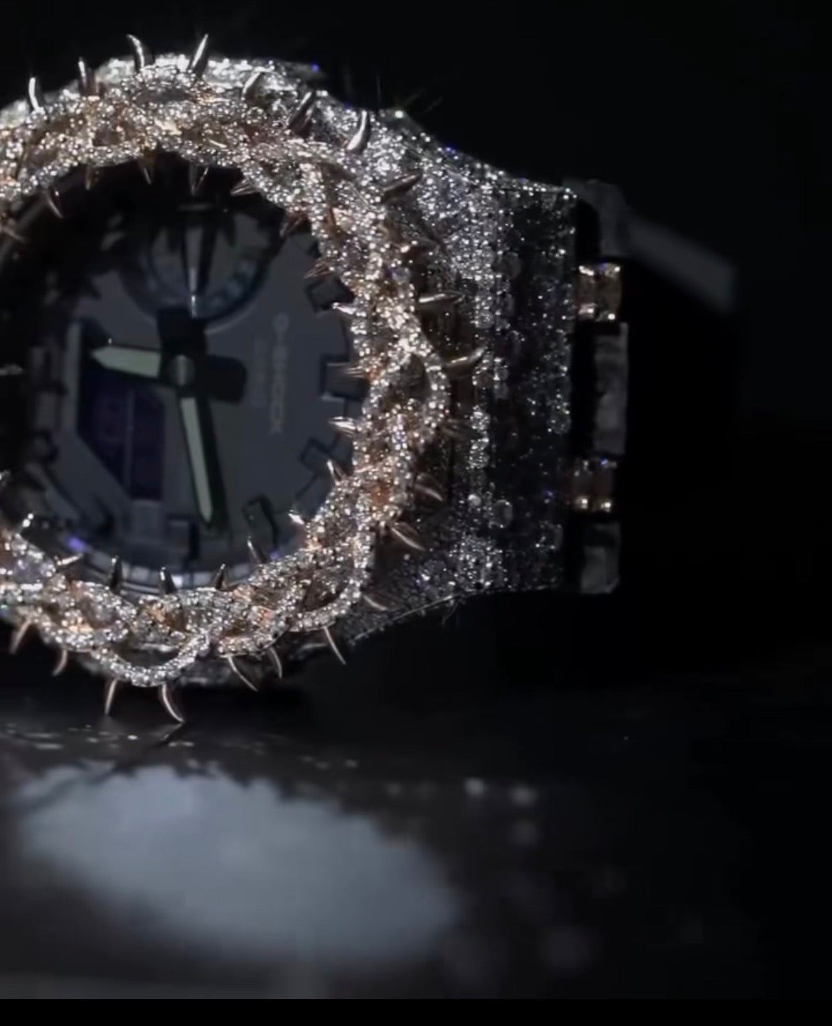 Iced out GShock&black band